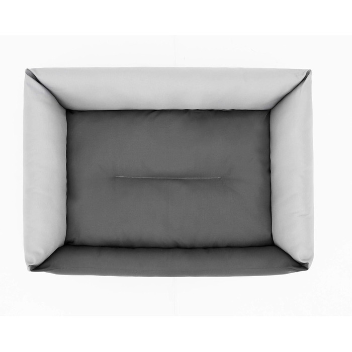 М'яке ліжко-софа для собак XL, 82x60 см, чорний колір, з екологічної льону (графіт з сірими боковинами)