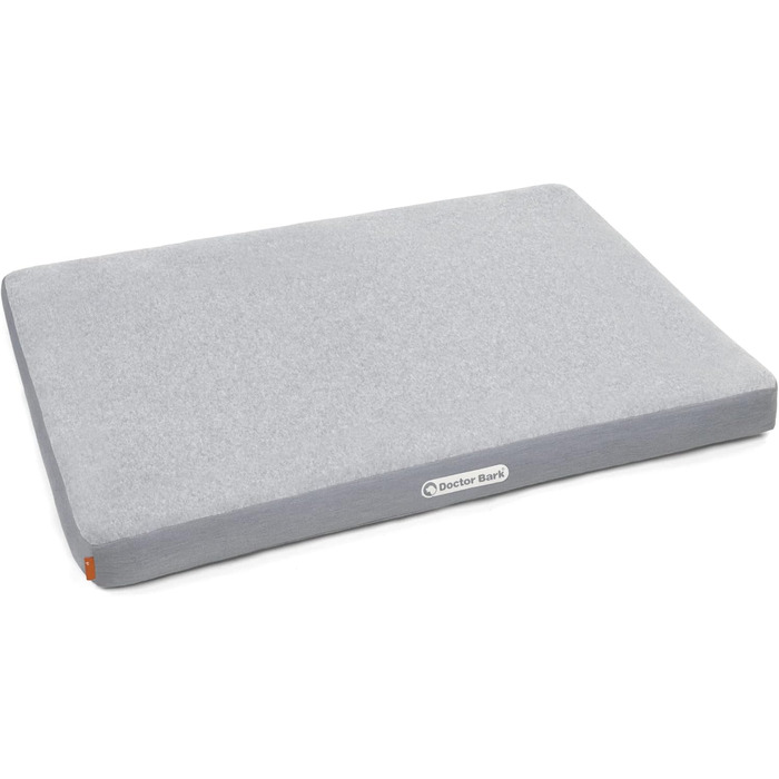 Ортопедичний лежак для собак Doctor Bark з флісовою поверхнею, великий розмір (L - 100x70 см), світло-сірий