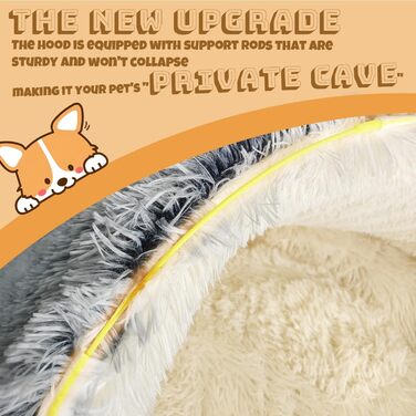 Крісло-гніздочко для собак YAGE, 80 см, з підставками – м'яке, заспокійливе ліжко для тварин до 20 кг, знімний, пральний чохол, розкішне, суперм'яке ліжко-печера для домашніх тварин