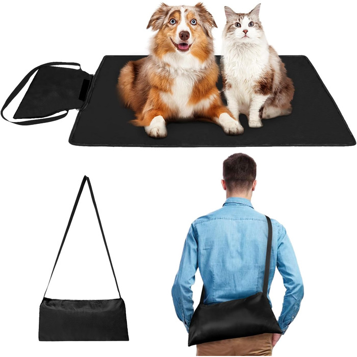 Зручна водонепроникна ковдра для тварин, 100 x 70 см, для кемпінгу, собак, котів, підстилка, зігріваюча ковдра для собак з сумкою, лежанка для собак, килимок для собак, ковдри для тварин для відпочинку на вулиці та в приміщенні, туристична ковдра для дома