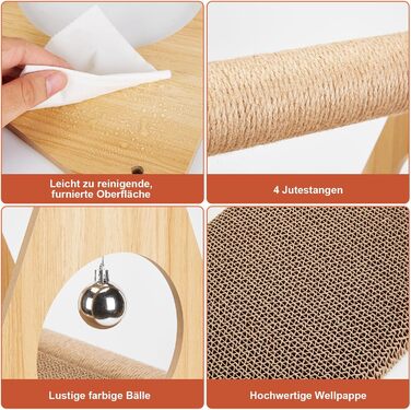 Кігтеточка Ownpets для котів, будиночок, 54 см, багатофункціональна, екологічна, стабільна, ідеальна для відпочинку та заточування кігтів