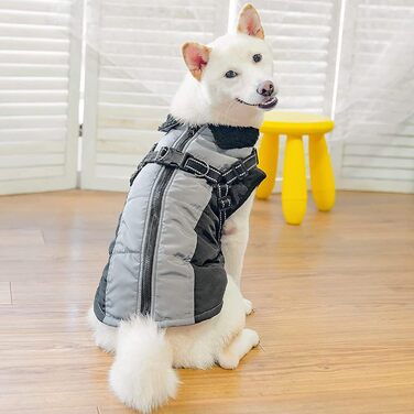 Зимовий теплий одяг для собак: чорний зимовий теплий одяг для собак середніх та великих порід, чорний колір, розмір L