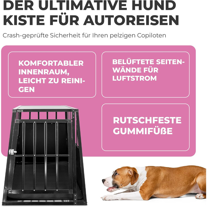 Кіяж для собак MaxxPet: переноска для авто, велика, 65x91x69 см, алюмінієва