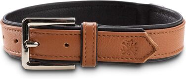 Преміум шкіряний нашийник для собак Jack Russell Lilly - нашийник з натуральної шкіри телятини, нашийник для собак, шкіряний (XXL, Коричневий/Чорний) XXL - обхват шиї 49,0-60,5 см Коричневий/Чорний