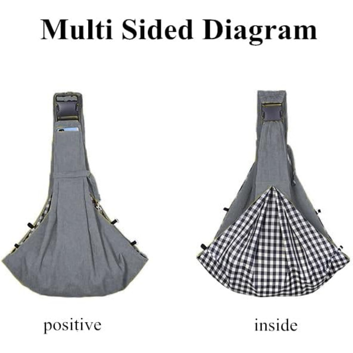 Сумка-переноска для собак та котів, на плече, регульована, сірого кольору