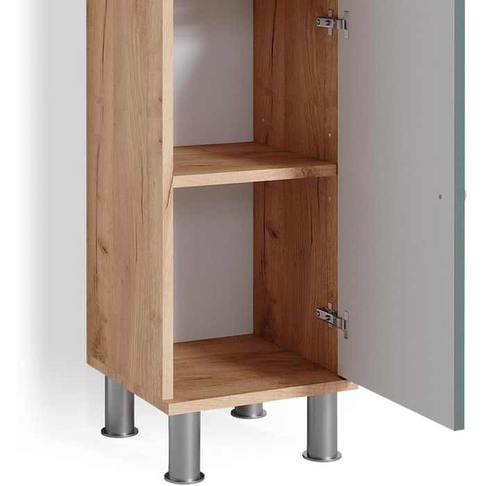 Пенал для ванної Vicco Fynn, антрацит/золотий, 30x95 см, зелений