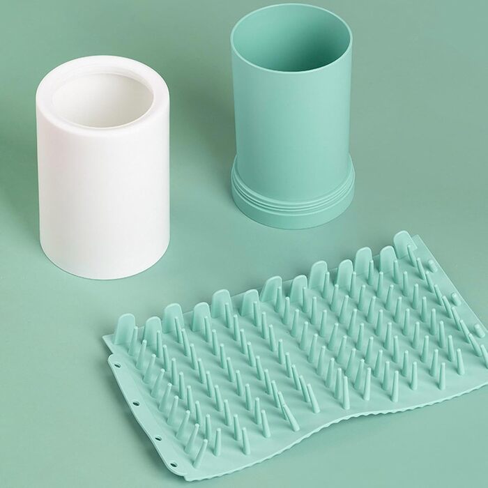 Очищувач лап для собак - мийка лап для тварин, не проливаючийся пристрій для миття лап, для брудних домашніх улюбленців, мийка лап, миюча щітка для собак, великий, зелений