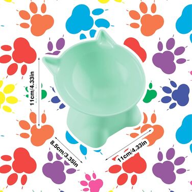 Підвищений годівниця для котів, підставка для мисок, нахилена на 15°, антиблювотний годівник, захист шиї, для домашніх тварин