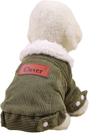 Зимовий теплий пуховик для собак на холодну погоду, теплий флісовий одяг, вітронепроникний комбінезон для маленьких порід, зелений XL