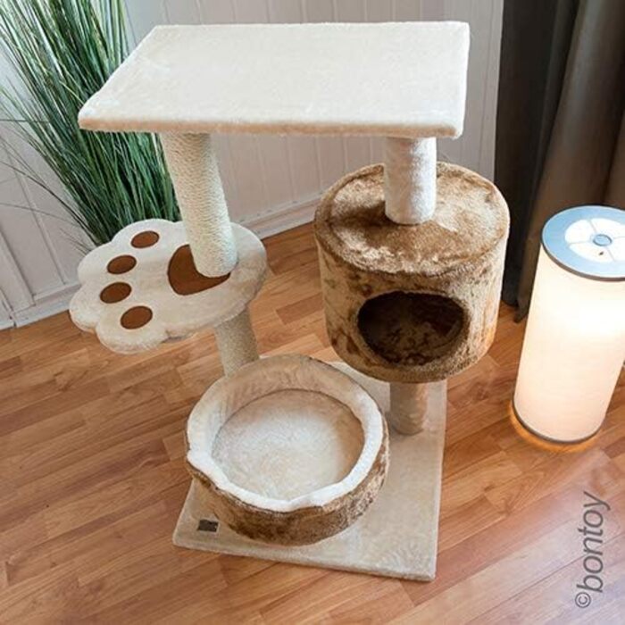 Дряпак для котів Bontoy Romy, 49.5 x 49.5 x 80 см, з лежанками та місцями для лазіння, для великих котів