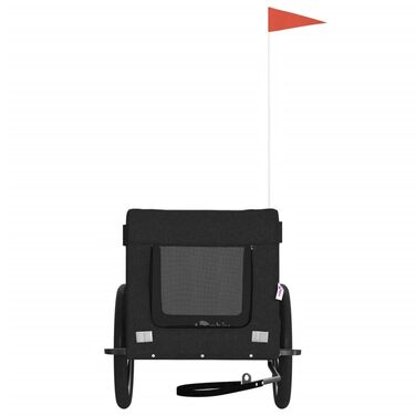 Фаркоп для собак середніх порід - велосипедний причіп для тварин, чорний, з оксфордської тканини та металу