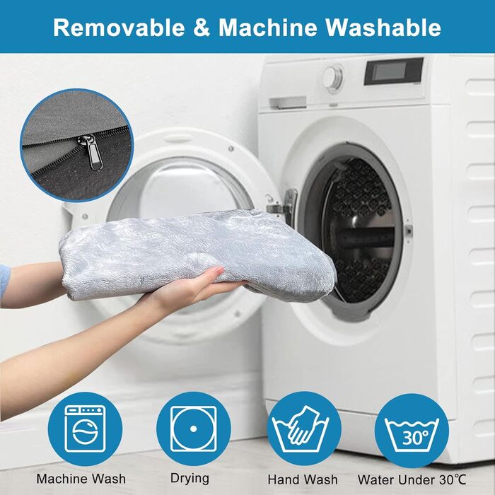 Ортопедичне ліжко для собак великих порід, м'яке, дихаюче, знімний чохол, антиковзаюче дно, сіре, 76x50x8 см