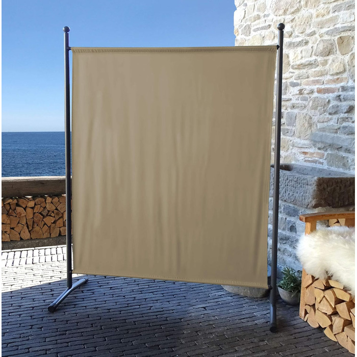 Ширма QUICK STAR Paravent з тканини, 150 x 190 см, бежева - для дому, саду, балкону