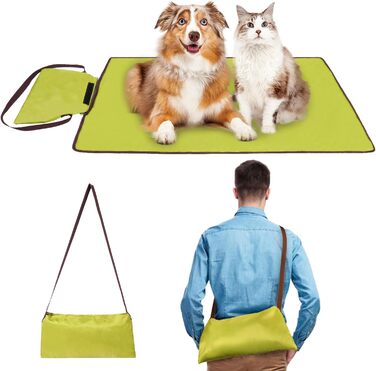 Водонепроникний килимок для тварин, 100 x 70 см, для кемпінгу, собак, котів, з сумкою. Підходить для відпочинку на природі та вдома