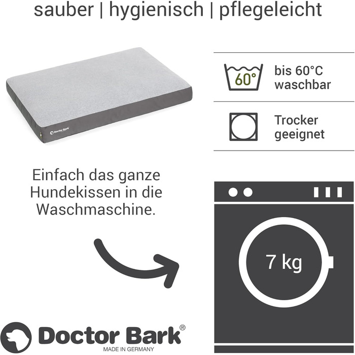 Килимок для собак середніх порід Doctor Bark - 88x60 см, сірий, миючий, м'який, плюшевий