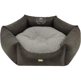 CAZO Преміум ліжко для собак та котів з пуховою наповнювачем, сіре, діаметр 70 см, розмір M, LPMG0204/A