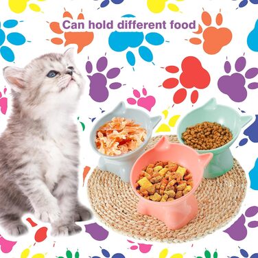 Підвищений годівниця для котів, підставка для мисок, нахилена на 15°, антиблювотний годівник, захист шиї, для домашніх тварин