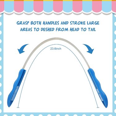 KALAMANDA Щітка для грумінгу собак та котів, двостороння, з нержавіючої сталі, з гребінцем, для грубої та тонкої шерсті, для догляду за кіньми