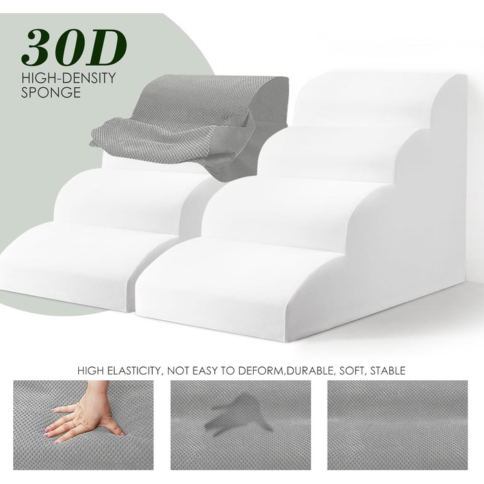 Сходинка для собак Thihome: 4 сходинки з піни, водонепроникний чохол, для маленьких собак та котів, під софу та ліжко