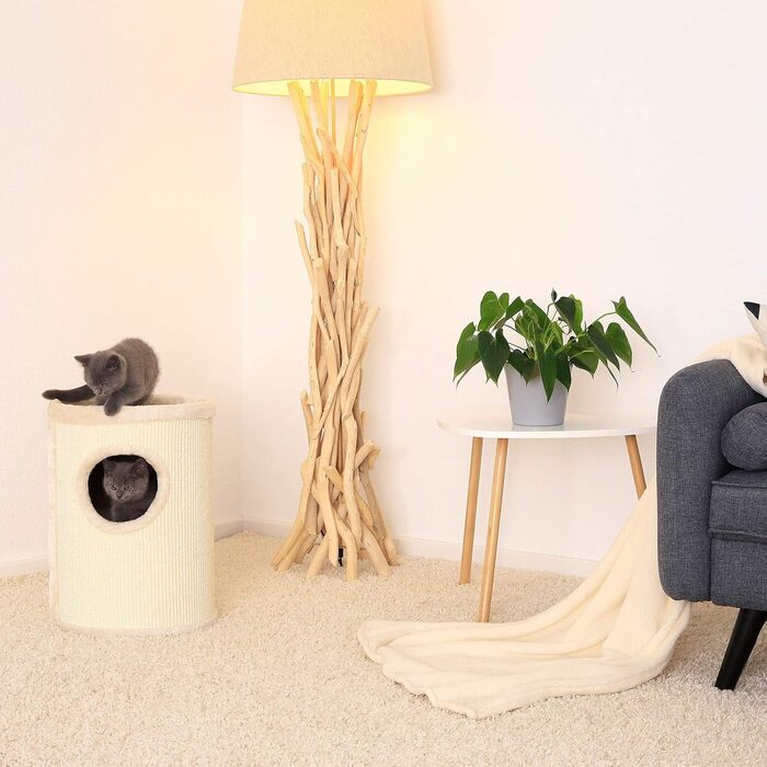 Котячий будиночок Lionto з сизалю, м'яким краєм та іграшкою, 50 см - стабільний котячий будиночок для маленьких та великих котів, догляд за кігтями та розваги