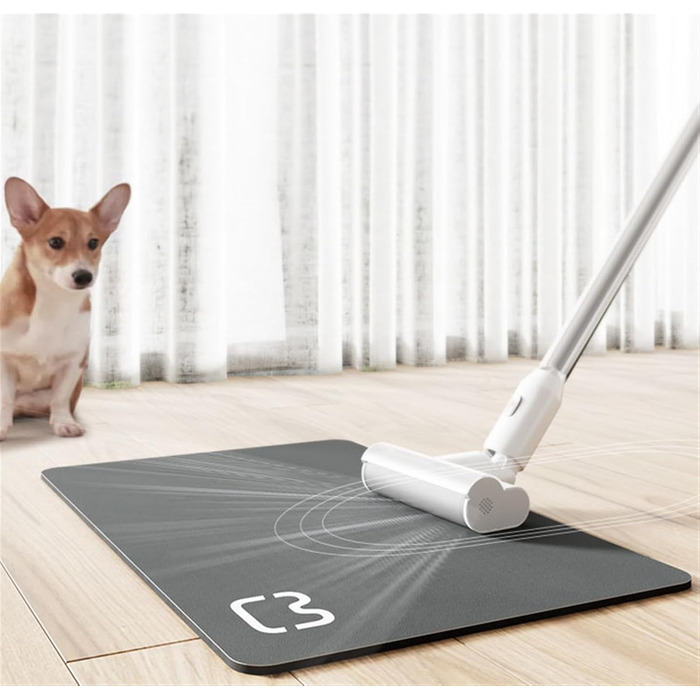 Водонепроникний килимок для годівлі котів GIBZ, 45x60 см, сірий