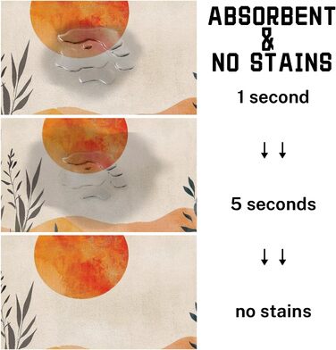 Вологопоглинаючий килимок під годівницю для корму та води, килимок для котів з неслизьким гумовим дном, килимки для собак, водонепроникні, 43,2 x 76,2 см (81.3L x 61B cm, Boho-захід сонця)