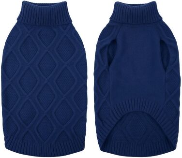 Світер для собак Konvinit, великі породи, зимовий, теплий, блакитний. XS-2XL, для Чихуахуа до Лабрадора, також для Такс. Об'єм грудей L: 53 см