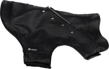 Зимовий теплий нашийник для собак Sergio Schwarz, чорний, A:45см, штучна шкіра, з флісовою підкладкою