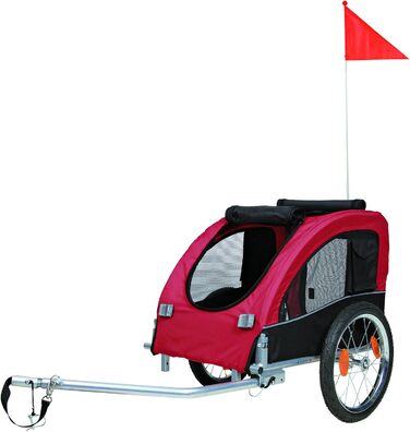 Причіп для велосипеда TRIXIE 12814, чорний/червоний, 63x68x75/137 см + з'єднувач для причепа