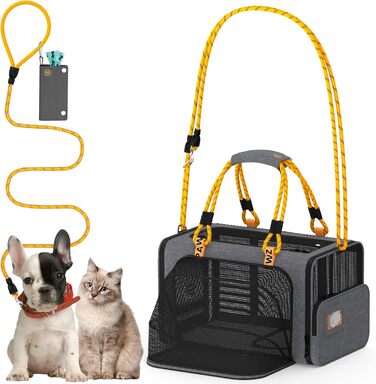 Транспортний бокс для тварин PAWZIDEA, чорний (середній, сірий)