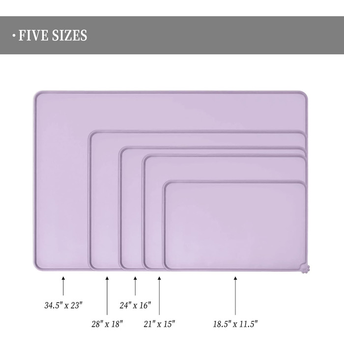 Силіконові килимки для тварин - водонепроникні килимки для собак та котів з піднятими бортиками. Розмір 60x40 см (1 шт.)