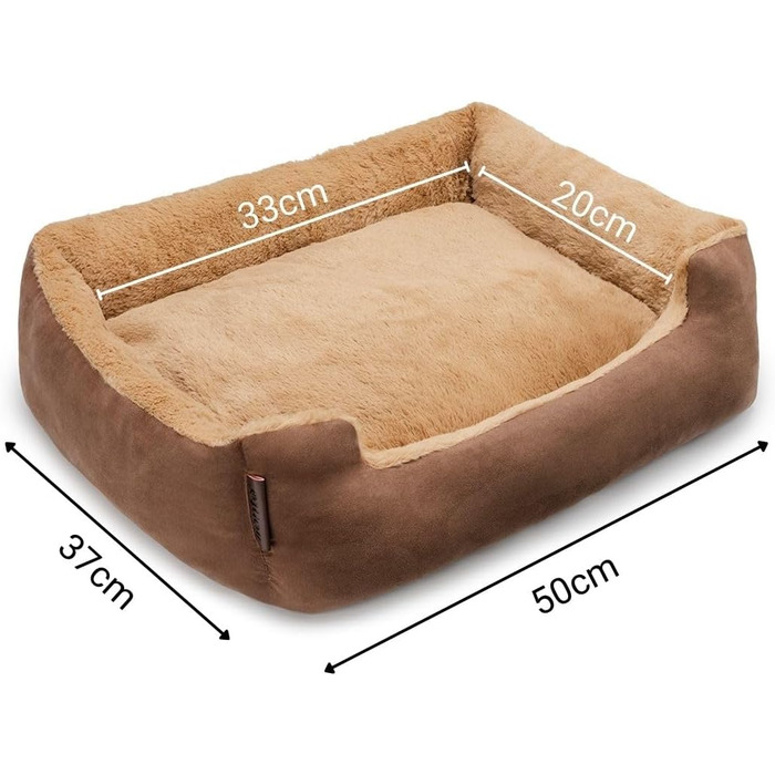 Килимок для собак Lionto з двостороннім подушкою та антиковзною основою, 50x37 см, коричневий/бежевий