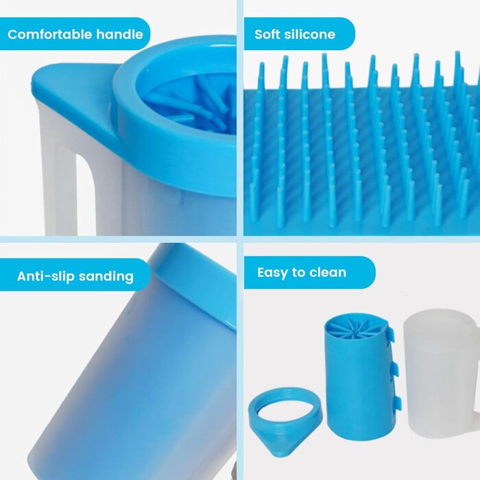 Миска-мийка для лап собак Joygoodta з м'якою силіконовою щіткою, портативна мийка для лап, 360° очищення, для дому