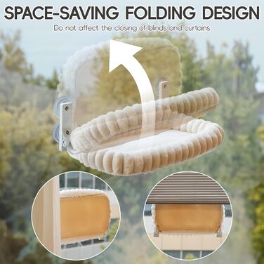 Лежанка для котів на вікно EDAGNY: гамак з м'яким знімним чохлом, сталевий каркас, до 18 кг (зелений, M)