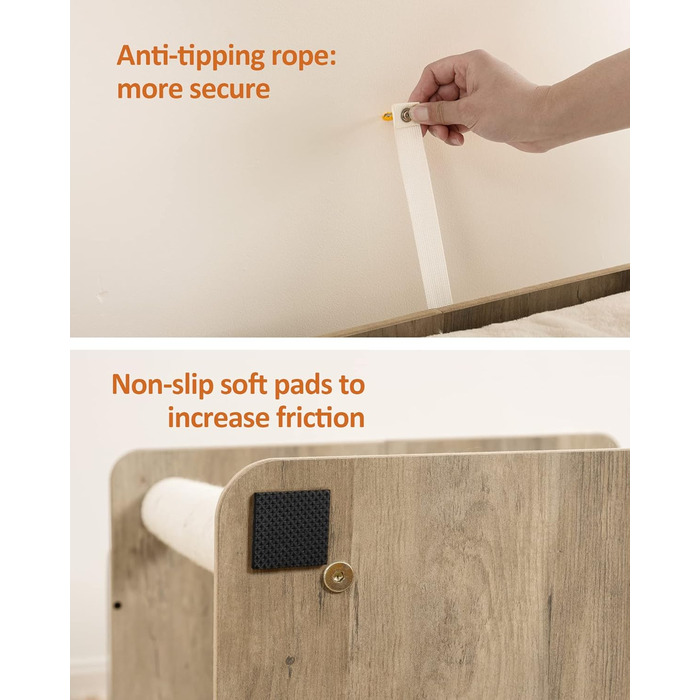 Дерев'яний комплекс для котів FourFurPets, 68 см, з трьома сизалевими стовпчиками, платформами 56x40 см, колір Greige