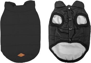 Зимовий одяг для собак Meioro: тепла куртка, жилетка, флісовий пуловер для малих та середніх собак (чорний, XL)