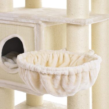 Когтеточка для котів CanadianCat Victoria XXL, преміум, з двома гамаком, беж, 122x105x171 см