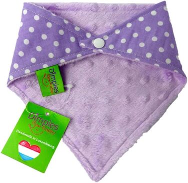 Бандана для собак і котів Dimples, фіолетова в горошок, ручна робота, 50 см – аксесуар для малих, середніх і великих порід, подарунок власникам