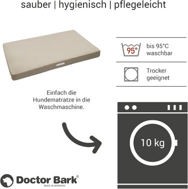 Ортопедичний лежак для собак Doctor Bark з флісовою поверхнею, великий (XL, 120x80 см, бежево-золотисто-коричневий)