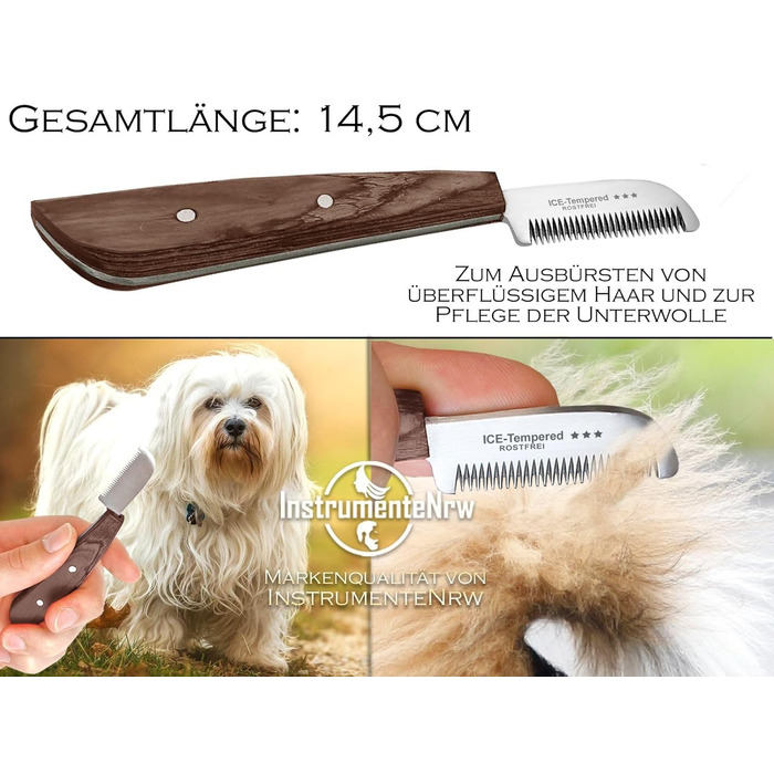 Набір для грумінгу собак та котів: триммер, гребінець, ножиці. З тонкими та грубими зубцями, нержавіюча сталь