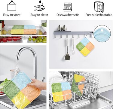 Силіконовий килимок для лизання собак та котів з присосками, багатокольоровий, для повільного годування, зменшує тривогу під час купання та тренувань