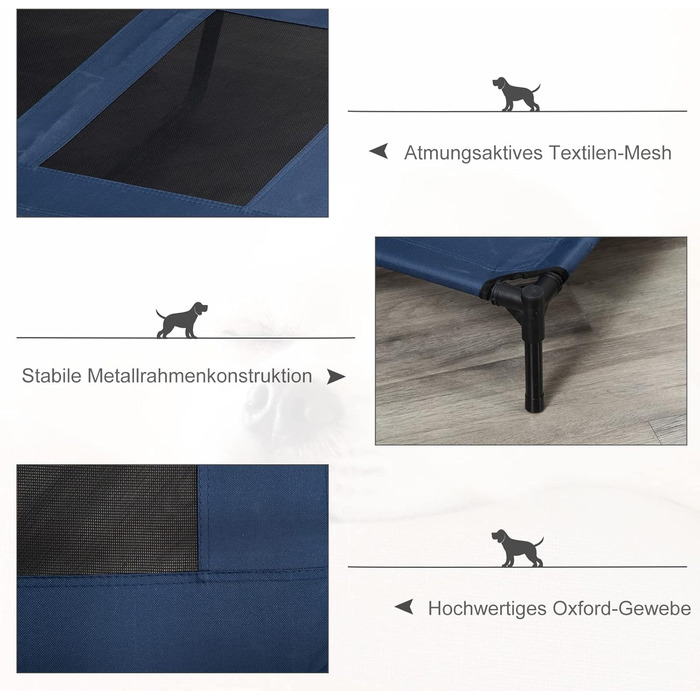 PawHut лежанка для собак, вулиця, софа для тварин, лежанка для котів, чорна, 92 x 76 x 18 см