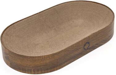 Килимок для кота з гофрокартону Apollo від CanadianCat Company, овальний, горіховий колір, 63 x 35 x 10 см