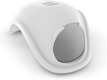 LitterLocker Коробка-лоток для котів сірого кольору, елегантний та практичний дизайн, легке очищення, з совочком (Купол - Білий)