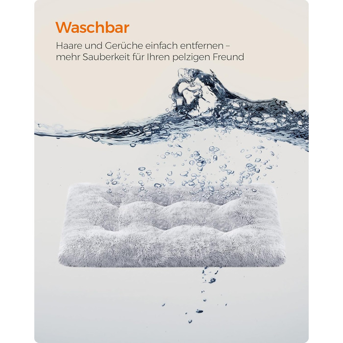 Ліжко для собак Feandrea, м'яка подушка, пухнасте покриття, 110 x 73 см, м'яка підкладка, можна прати, багатофункціональне, Ombré-Сірий PGW203G01 L 110 x B 73 x H 10 см
