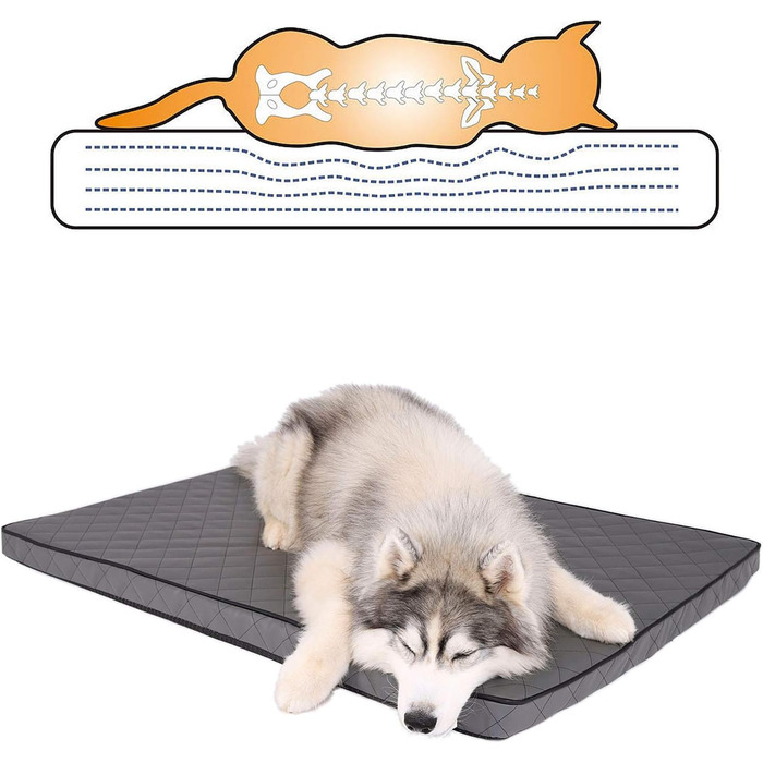 Ортопедичний килимок для собак Lionto з Memory Foam, 80x55 см, з антиковзким покриттям та знімним чохлом