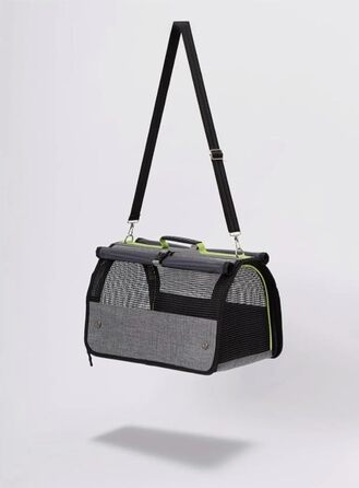Транспортна сумка для тварин Brave Paws – схвалена авіакомпаніями, дихаюча та складана – переноска для котів та маленьких собак, ідеальна для подорожей (Сіра)