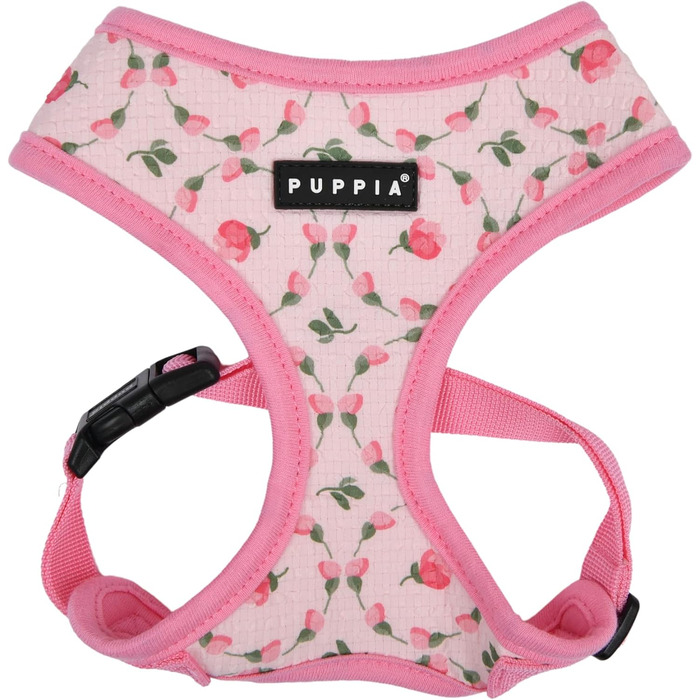 Шлейка для собак Puppia Baba, рожева, L (Pink_Florian), без дискомфорту, для малих та середніх собак