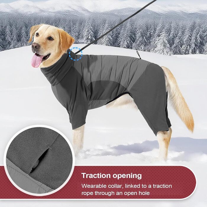 Зимовий теплий одяг для собак – куртка з коміром для цуценят та великих собак | Зручний зимовий костюм для прогулянок, кемпінгу, походів