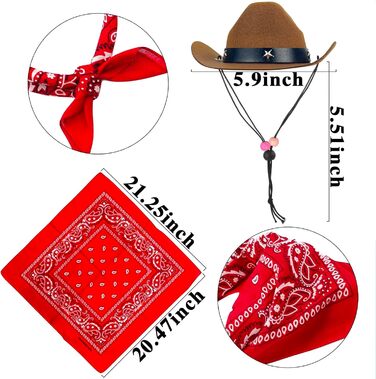 Ковбойський костюм для домашніх тварин: капелюх та бандана, комплект аксесуарів для собак та котів, коричневий